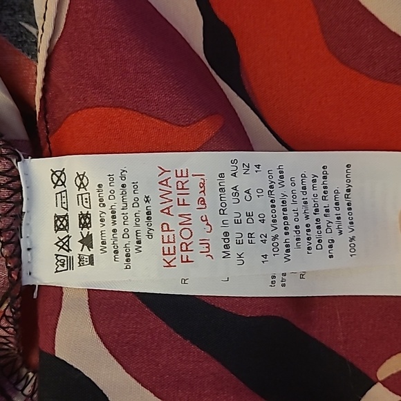 EUC Wallis Abstract Print Three-Quarter Sleeved Colorful Dress - Picture 11 of 14